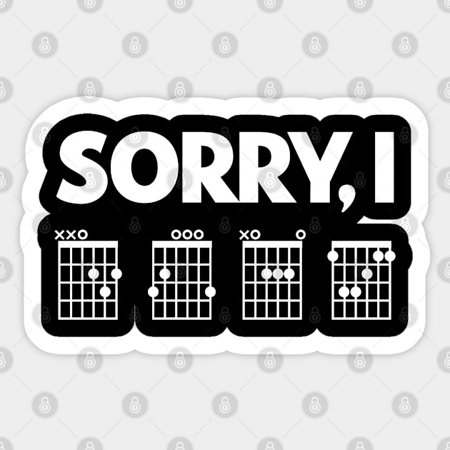 Sorry I DGAF Funny guitar chords hidden message | Funny guitar Sticker by justin moore